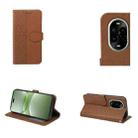 For Nokia 235 4G (2024) Phone Case Wallet with Magnetic Closure, Stand Feature & Checkered Print PU Leather Cover(Brown) - 2