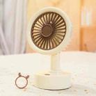 Student USB Small Desktop Fan Replaceable Animal Ears Multi-Speed Lithium Battery Mute Fan, Color: Beige Deer - 1
