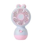 Cute Cartoon Rabbit Desktop Fan Children Summer Cool Gifts Handheld Rechargeable Fan(Light Blue) - 1