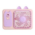 Cute Cartoon Kitten Camera Handheld Large Wind Rechargeable Fan With Stand Desktop Fan(Purple) - 1