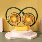 Outdoor Folding Mini Neck Fan Portable USB Rechargeable Summer Gift Fan, Color: Devil Green - 1