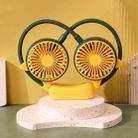 Outdoor Folding Mini Neck Fan Portable USB Rechargeable Summer Gift Fan, Color: Cat Ears Green - 1