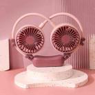 Outdoor Folding Mini Neck Fan Portable USB Rechargeable Summer Gift Fan, Color: Deer Pink Purple - 1