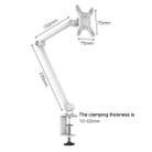 Rotating Aluminum Portable Monitor Stand Tablet Universal Folding Lifting Desktop Holder(Table Clamp White) - 2