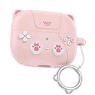 For Samsung Galaxy Buds3 / 3 Pro AhaStyle WG160 Personalized Cartoon Cat Ears Silicone Case(Light Pink) - 1