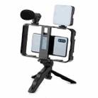 Smartphone Cage Stabilizer with Microphone & LED Fill Light - Anti-Shake Handheld Gimbal for Vlogging - 2