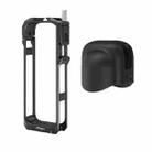 aMagisn Metal Cage for Insta360 X5 Wind Noise Reduction, Shockproof Mount with Dual Cold Shoe(Black) - 1
