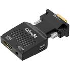 QGeeM VGA Male To HDMI Female Adapter With 5V Micro USB Power & Audio Transmission 1080P 60Hz(Black) - 1