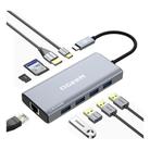 QGeeM 9 In 1 USB-C/Type-C Docking Station Hub RJ45+4K 30Hz HDMI+PD 85W+USB2.0/USB3.0+SD/TF - 1