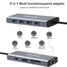 QGeeM 9 In 1 USB-C/Type-C Docking Station Hub RJ45+4K 30Hz HDMI+PD 85W+USB2.0/USB3.0+SD/TF - 2