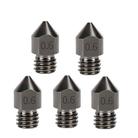 5pcs /Pack 1.75/0.6mm MK8 Hardened Steel Nozzle High-Temperature Resistant 3D Printer Extruder Hotend - 1