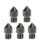 5pcs /Pack 1.75/0.8mm MK8 Hardened Steel Nozzle High-Temperature Resistant 3D Printer Extruder Hotend - 1
