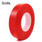 5rolls 0.2mm Thick Acrylic Polyester PET Double Sided Adhesive Tape, 10m/roll, Width: 15mm - 1