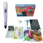 Hand-held 3D Printing Pen Kit with 20 Colors PLA Filament, Drawing Pad, Base, Scissors, Finger Guards, Art Book & Accessories US Plug(Purple) - 1
