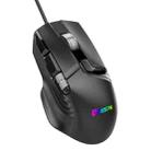 MKESPN X13 RGB Full Speed Wired Gaming Mouse 12400 DPI 10-Key Dual Scroll Wheel Swing Macro Programmable Mouse(Black) - 1