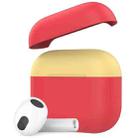 For AirPods 3 AhaStyle PT147-2 Dual-cap Split Silicone Protective Case(Red+Lemon Yellow) - 1