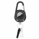 For AirTag Case With Carabiner Keychain Waterproof Dustproof Shockproof Protective Holder(Black) - 1