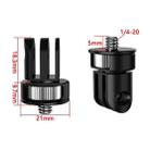 TFSM065 Three-Slot Adapter Camera Cage 360-Degree Rotating Connector Tripod 1/4 Inch Adapter - 2