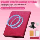 For Kindle Paperwhite 12th Gen 2024/ 11th Gen 2021 Leather Case Supports Magnetic Wireless Charging, Foldable Stand, Auto Sleep/Wake(Rose Red) - 2