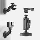 aMagisn Metal Arm Clamp Magnetic Base with 1/4-inch Ball Head For Insta360, DJI, GoPro Cameras(Black) - 1