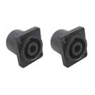 2pcs Speaker Ohm Socket Four-core Plug With Iron Piece(Black) - 1