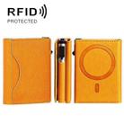 One-Click Pop-Up RFID Blocking Card Holder Magnetic Phone Wallet for MagSafe iPhones(Yellow) - 1