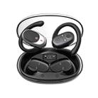 Air Conduction Bluetooth Earphones With Transparent Digital Display Case(Black) - 1