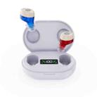 Wireless Invisible Hearing Aid With Digital Display Charging Case & Touch Control Red Blue+White Case - 1