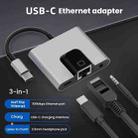Type-C to RJ45 Network Card 3 In 1 Converter With 3.5mm Headphone Jack Ethernet Adapter - 2