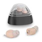 Ultra-Compact In-Ear Invisible Hearing Amplifier With Charging Case For Elderly(Skin Color+Black Case) - 1