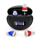 Hearing Aids With Digital Display Charging Case Noise Cancelling Invisible In-Ear Sound Amplifier(Red Blue+Black Case) - 1