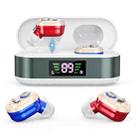 Invisible In-Ear Hearing Aids with Charging Case & Digital Display Noise Cancelling Feedback-Free Sound Amplifier(Red Blue) - 1