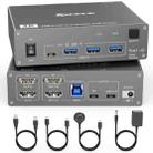 KVEVE KC-KVM202CH USB 3.0 Dual Monitor 4K 60Hz KVM Switch US Plug - 1
