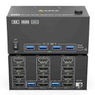 KCEVE KC-KVM204D3 HDMI+3 DP Ports KVM Switch Supports 4 Displays 2 Computers 4K 144Hz / 8K 60Hz US Plug(Black) - 1