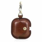 For AirPods 4 CONTACTS FAMILY CF1209 Earphone Leather Snap Case Full Protection Against Drops(Coffee) - 1