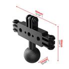 1 Inch Ball Head To 3 Card Aluminum Alloy 3 Station Live Streaming Stand Action Camera Multi Functional Expansion Adapter Accessory - 2