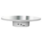 Multi-purpose Mirror Electric Rotating Disc Battery / USB Powered Photography Live Display Stand, Size: 25cm White - 1