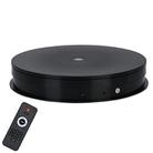 Remote Control Light Rotating Tray Still Life Display Adjustable Speed Brightness Jewelry Stand, Spec: 20cm Black Base Colorful Light Rechargeable - 1