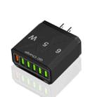 65W 6USB Ports QC3.0 Fast Charging Cell Phone Charger US Plug (Black) - 1