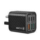 50W 3USB+3Type-C 6 Ports Fast Charging Cell Phone Charger UK Plug (Black) - 1