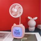 USB Rechargeable Atmosphere Light Electric Fan Mini Portable Desktop Office Desk Fan, Style:Bear(Random Color) - 1