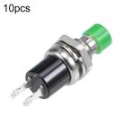 10 PCS 7mm Thread Multicolor 2 Pins Momentary Push Button Switch(Green) - 1