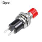 10 PCS 7mm Thread Multicolor 2 Pins Momentary Push Button Switch(Red) - 1