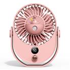 Desktop Spray Fan Cute Pet Add Water Silent Fan, Style:With Battery 1800 mAh(Pink Narwhal) - 1