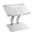 Aluminum Laptop Stand Height Angle Adjustable Tablets Notebook Cooling Holder For MacBook Air Pro 11-17 inch(Silver) - 1