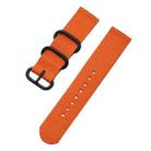 Washable Nylon Canvas Watchband, Band Width:18mm(Orange with Black Ring Buckle) - 2