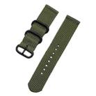 Washable Nylon Canvas Watchband, Band Width:18mm(Army Green with Black Ring Buckle) - 2