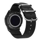 Washable Nylon Canvas Watchband, Band Width:18mm(Black with Silver Ring Buckle) - 3