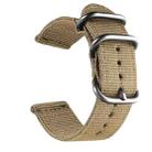 Washable Nylon Canvas Watchband, Band Width:18mm(Khaki with Silver Ring Buckle) - 1