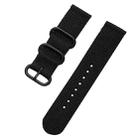 Washable Nylon Canvas Watchband, Band Width:20mm(Black with Black Ring Buckle) - 2
